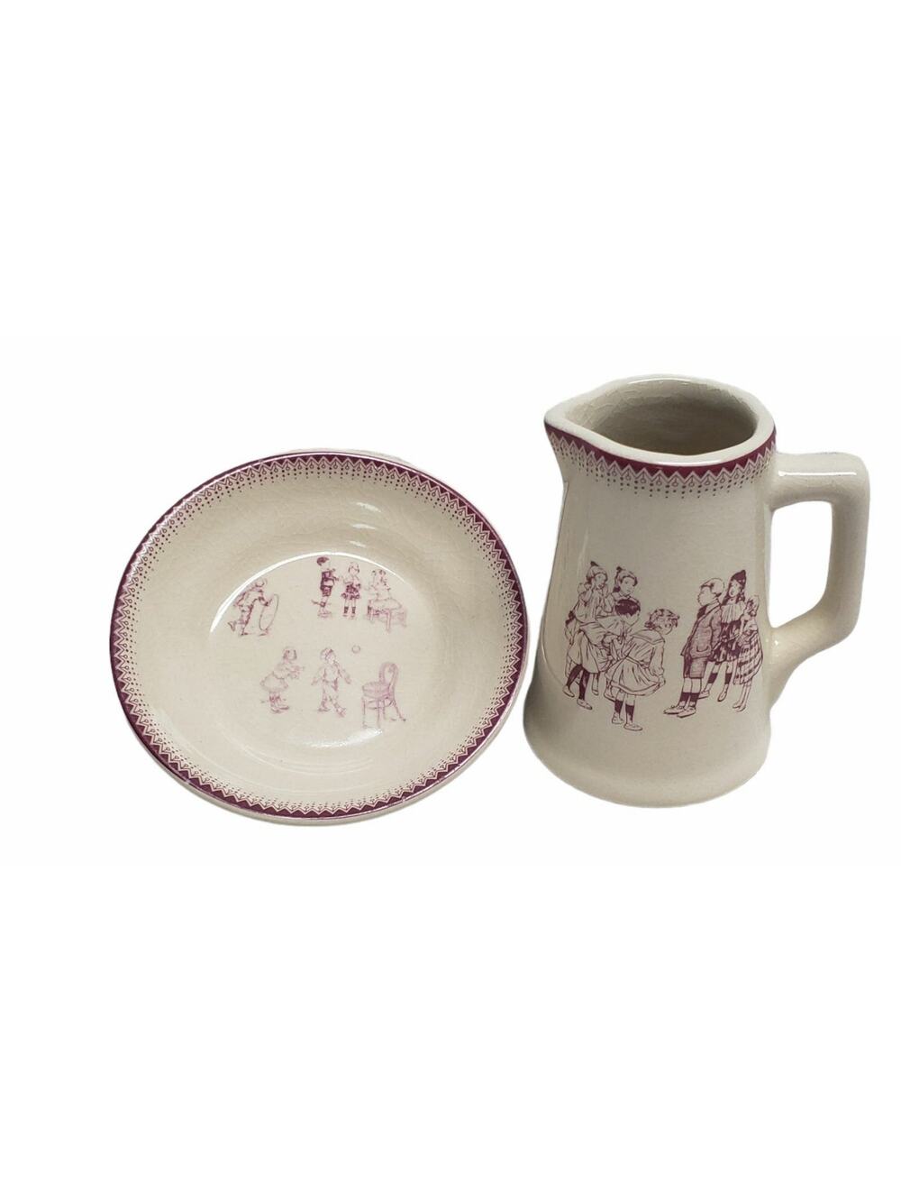 Moulin Roty Vintage Ceramic Child’s Play Tea Set | Mini Plate & Saucer Pitcher